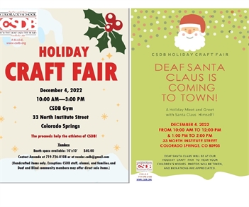 Holiday Craft Festival! Colorado School for the Deaf and the Blind